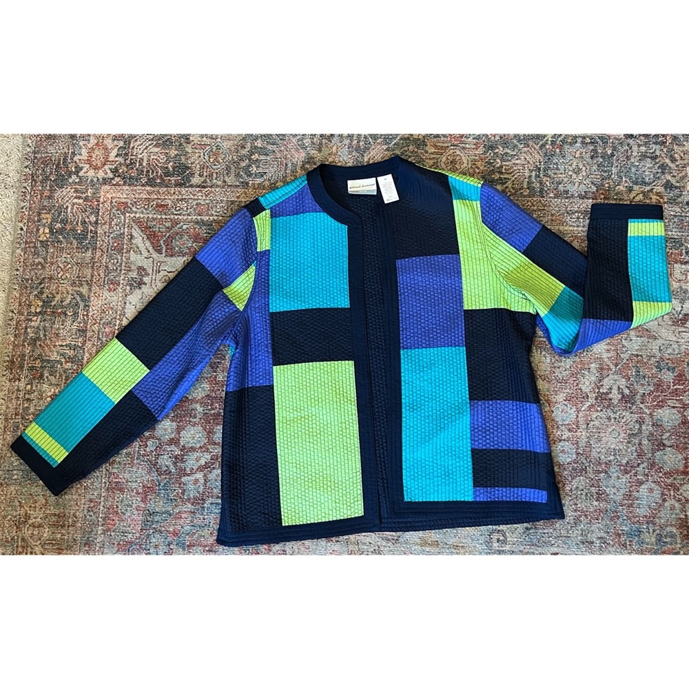 Vintage Color Block Duster Jacket- Sz 8P